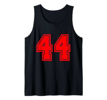 Amazon.com: Number #44 Red Varsity Favorite Number Tank Top